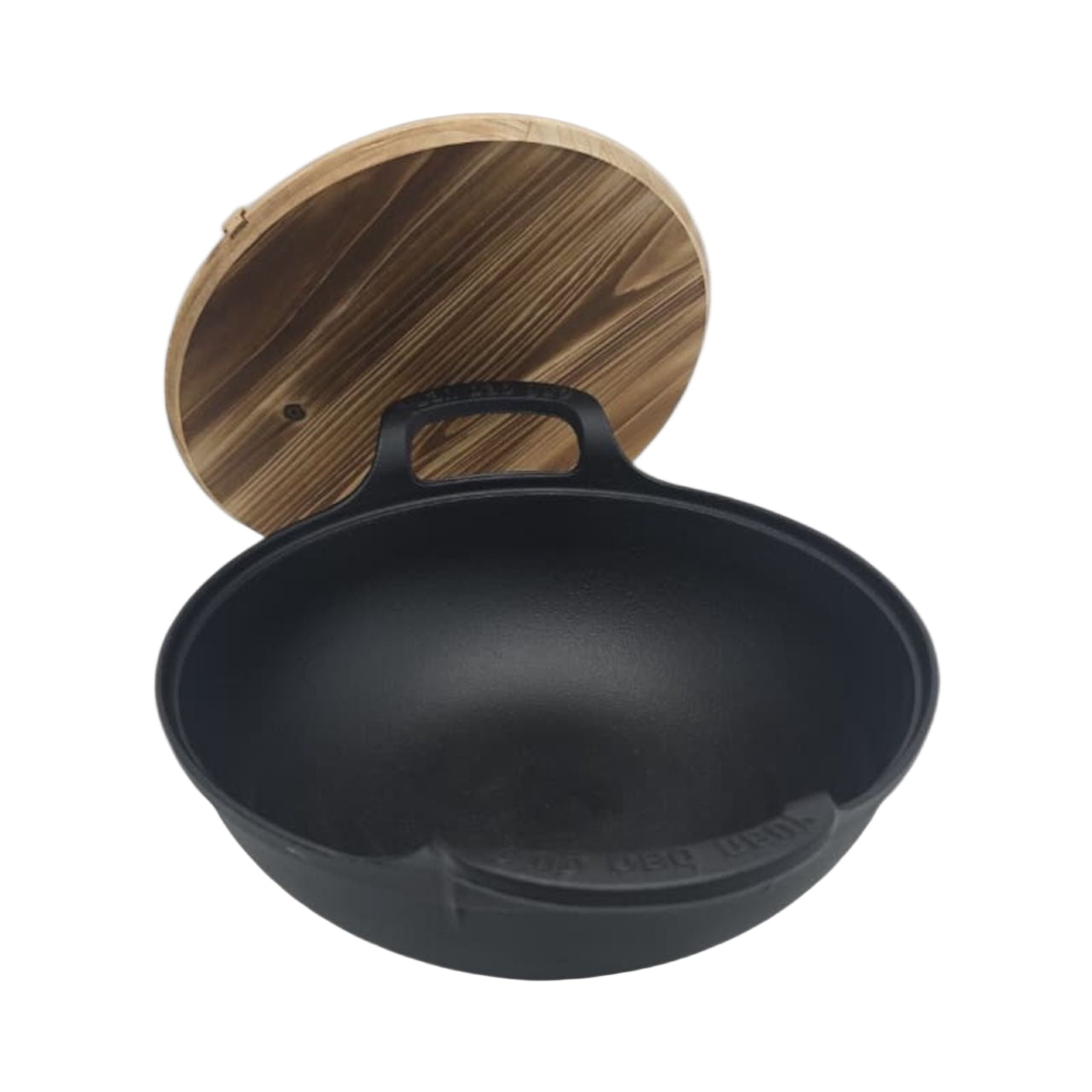 CAST IRON POT W/ WOODEN LID